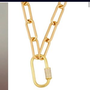 NWT Charm Carabiner Holder Paperclip Necklace